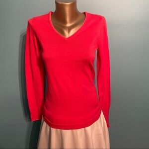 Women’s  Olsen‎ pink 100% cotton v-neck sweater